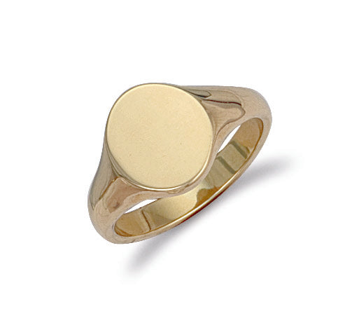 Y/G Oval Plain Signet Ring