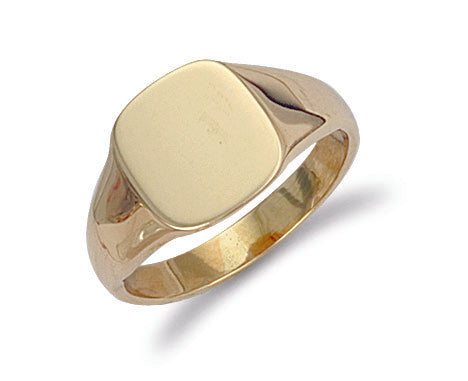 Y/G Cushion Plain Signet Ring