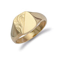 Y/G Cushion Engraved Signet Ring