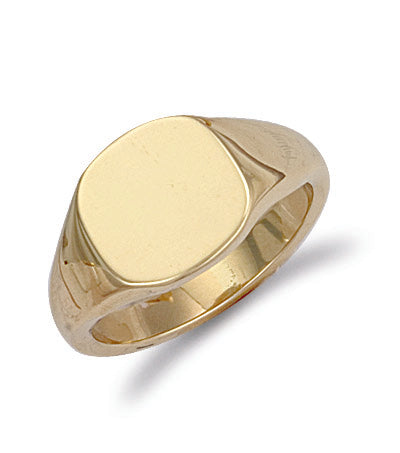 Y/G Cushion Plain Signet Ring