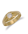 Y/G Cz Gipsy Ring