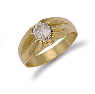 Y/G Cz Gipsy Ring