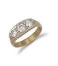 Y/G Gents 3 Stone Cz Ring