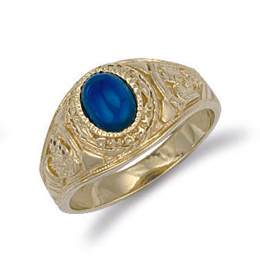 Y/G Blue Cabochon College Ring