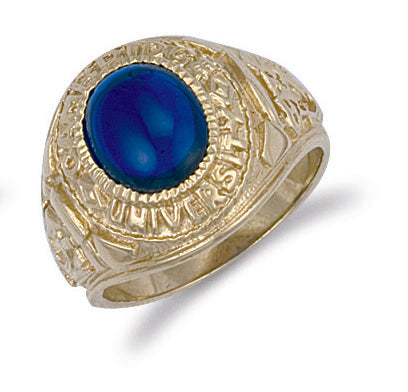 Y/G Blue Cabochon University/College Ring