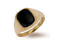 Y/G Plain Cushion Black Stone Ring