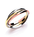 Yellow White and Rose Gold 2mm Russian Wedding Band