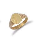 Y/G Oval Engraved Maiden Signet Ring
