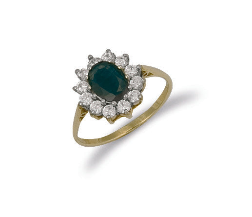 Y/G Cz Cluster Ring