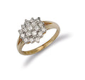 Y/G Cz Cluster Ring