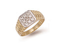 Y/G Square Top Gents Cz Ring