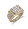 Y/G Square Top Gents Cz Ring