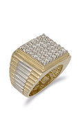 Y/G Square Top Gents Cz Ring