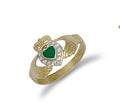 Y/G Cz & Claddagh Ring