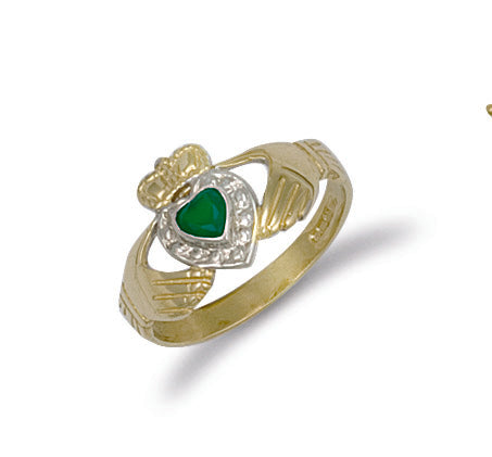 Y/G Cz & Claddagh Ring