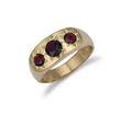 Y/G Gents 3 Stone Garnet Ring