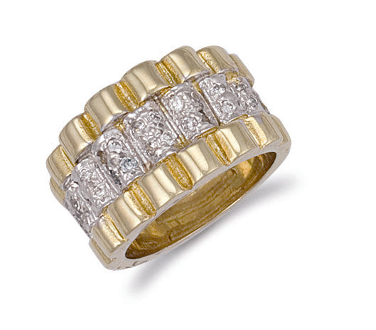 Y/G Gents Cz Ring