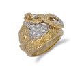 Y/G Cz Saddle Ring