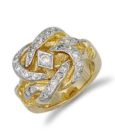 Y/G Cz Knot Ring