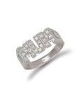 W/G Cz ID Sides Mum Ring