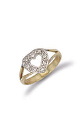 Y/G Cz Heart Baby Ring