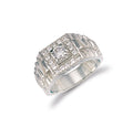 W/G Square Top Gents Cz Ring