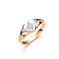 Y/G Baby Cz Heart Signet Ring