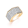 Y/G Gents Five Row Cz Ring