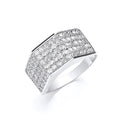 W/G Gents Five Row Cz Ring