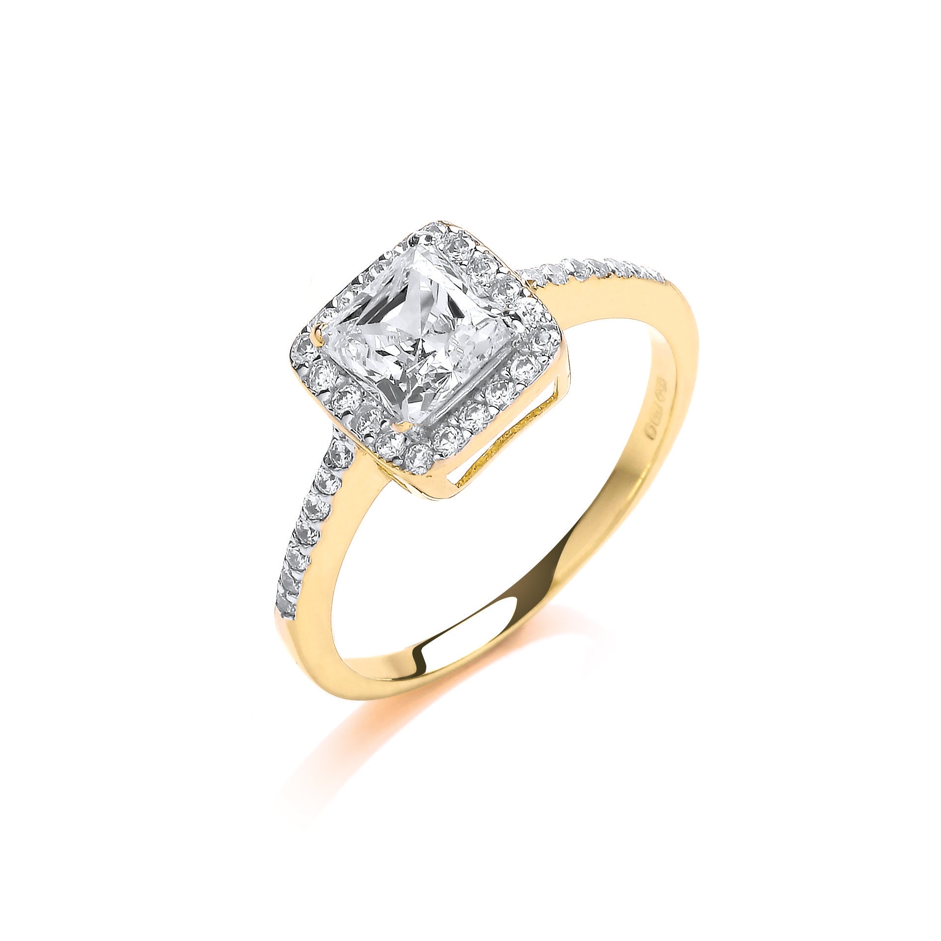 Y/G Ladies Princes Centre Cz Ring