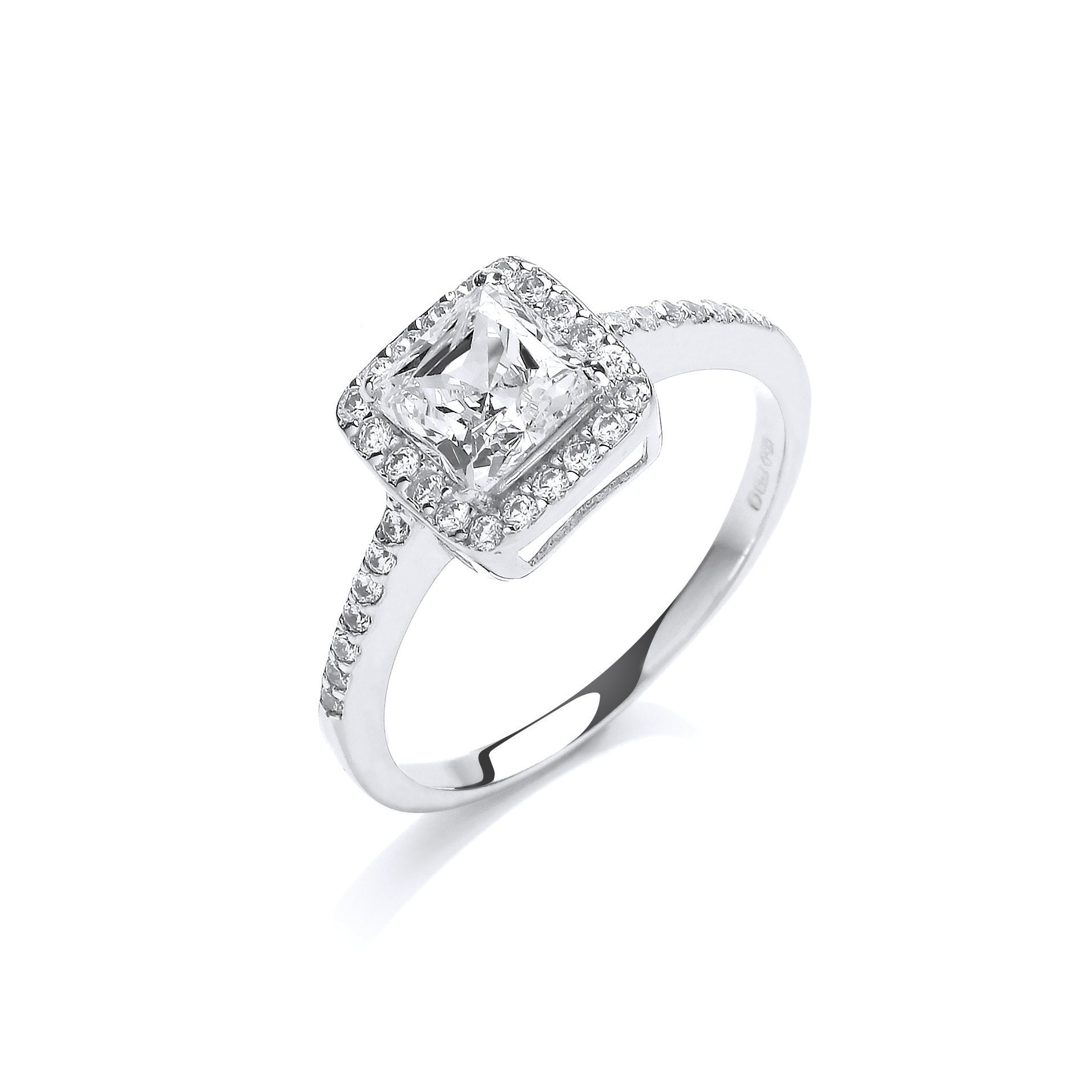 W/G Ladies Princes Centre Cz Ring