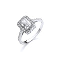 W/G Ladies Emerald Centre Cz Ring