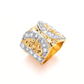 Y/G CZs Buckle Gents Ring