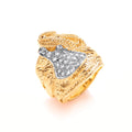 Y/G CZs Saddle Gents Ring