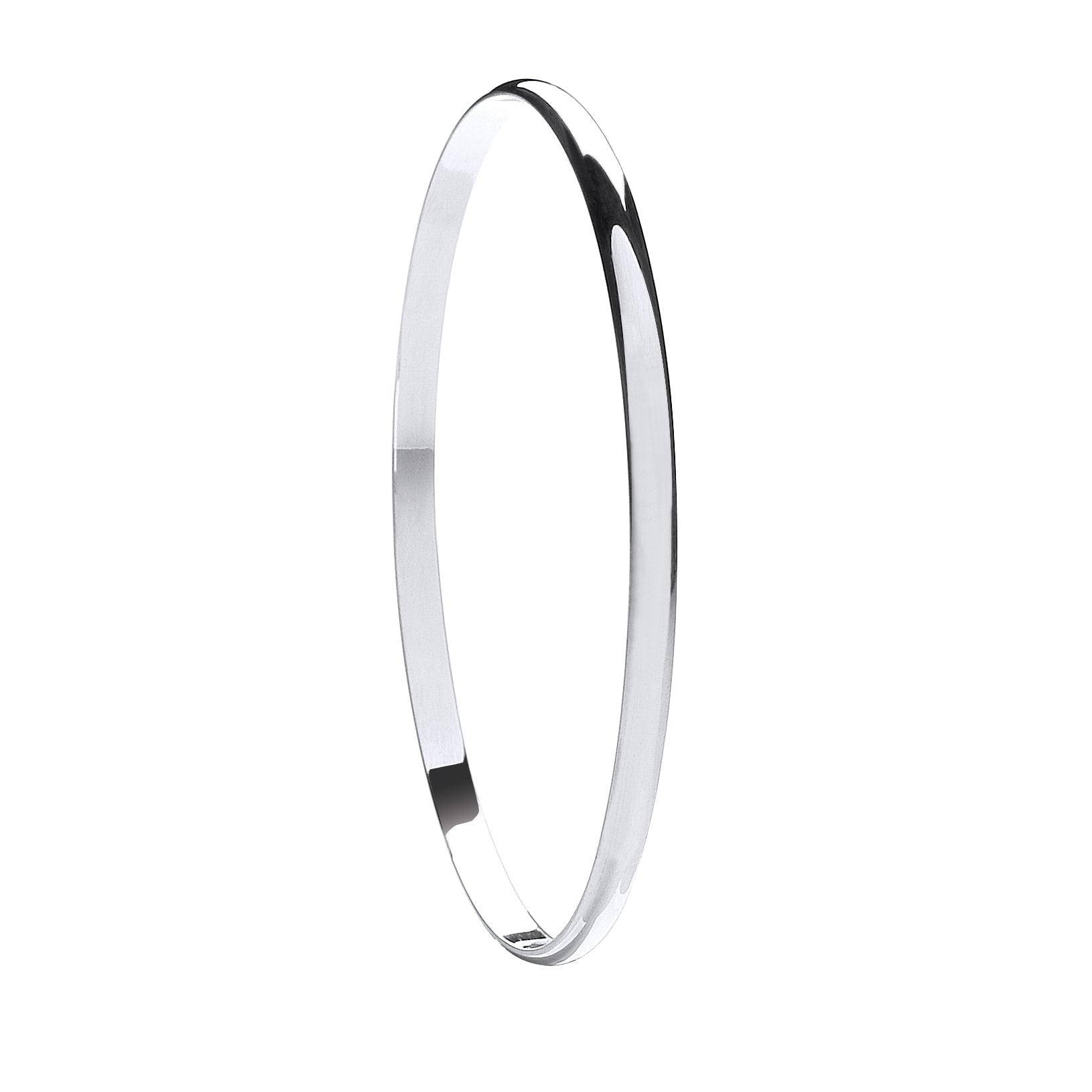 Silver 4mm D - Shaped Slave Bangle