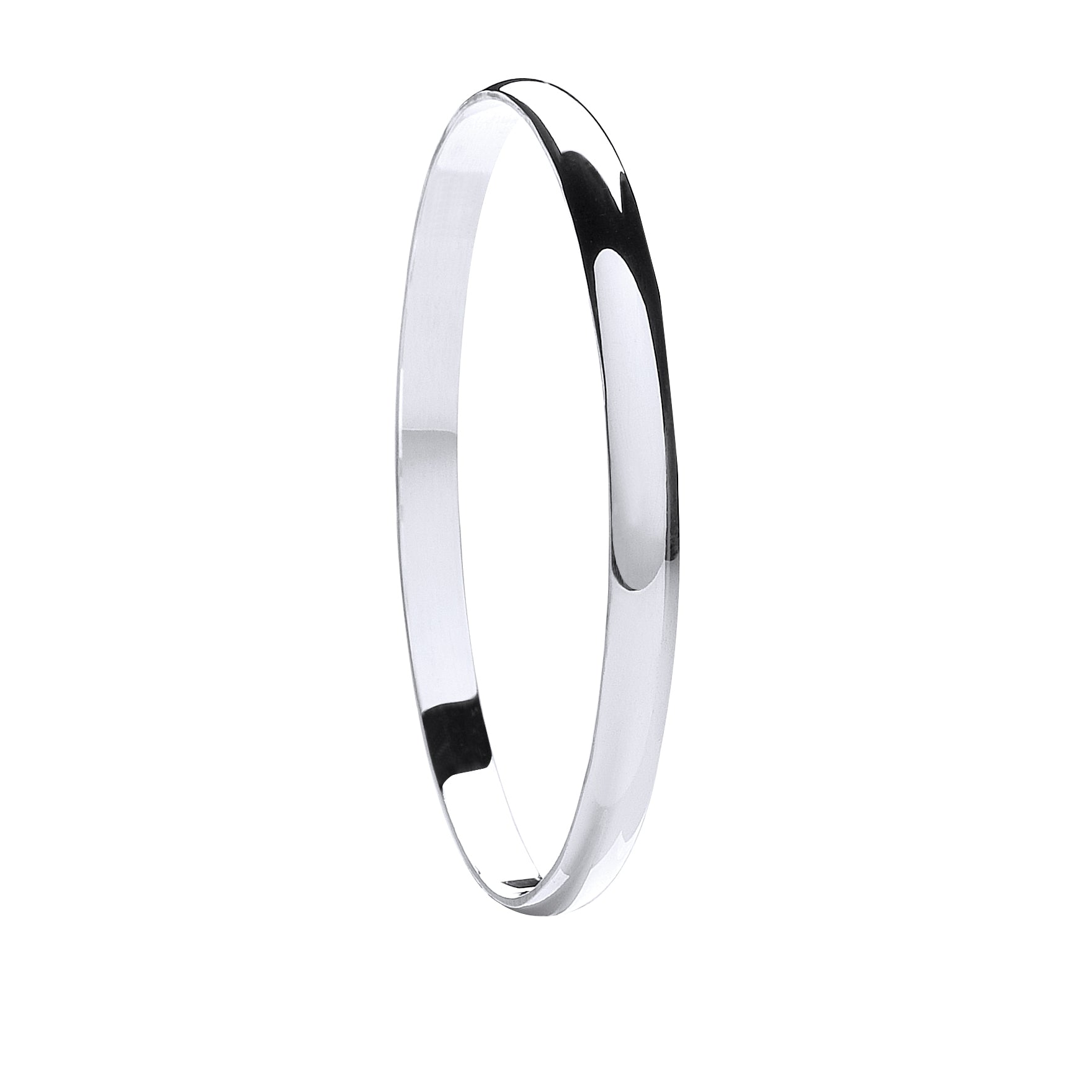 Silver 6mm D - Shaped Slave Bangle