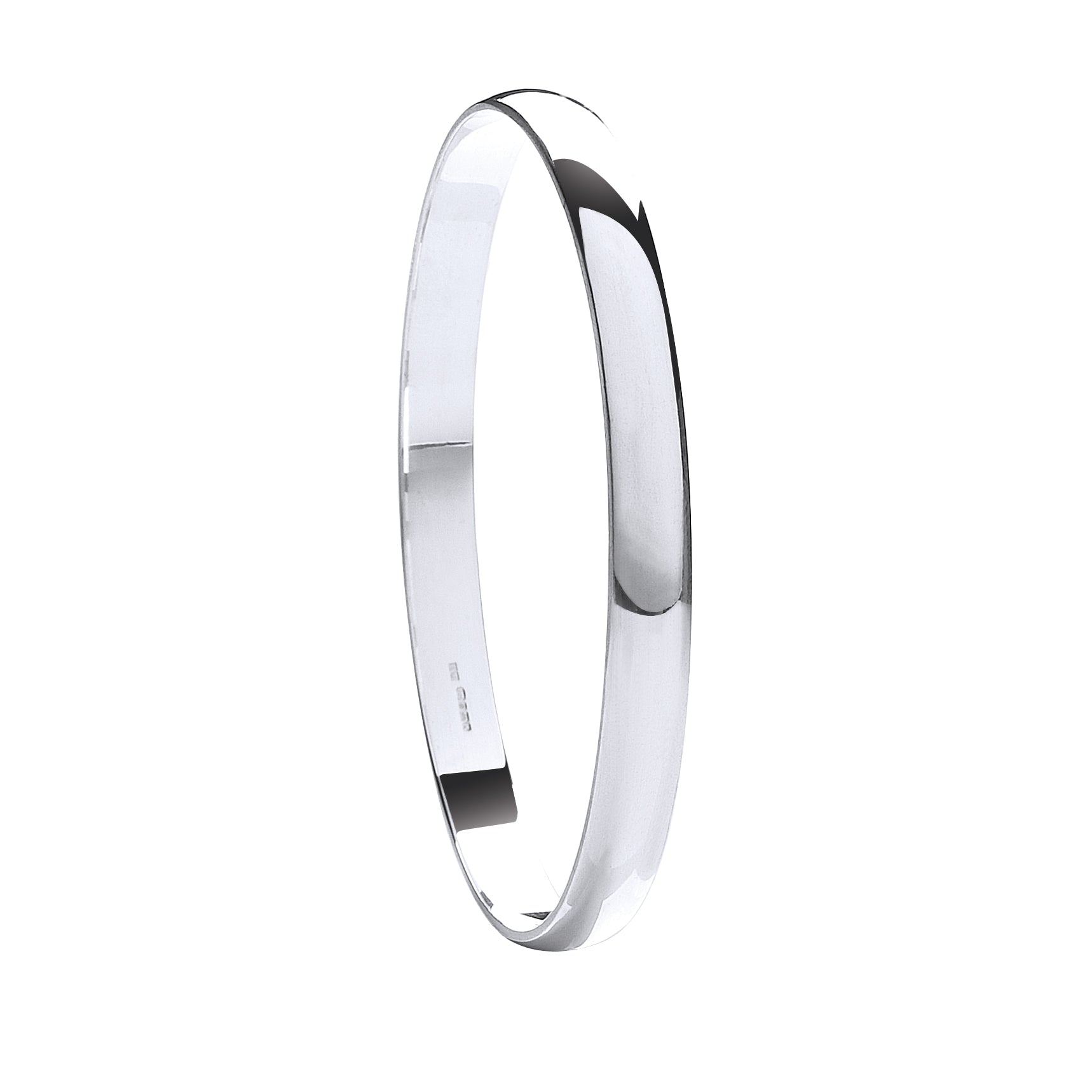 Silver 7mm D - Shaped Slave Bangle