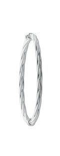 Silver Twisted Hollow Hinged Bangle