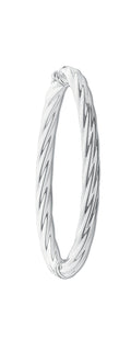 Silver Twisted Hollow Hinged Bangle