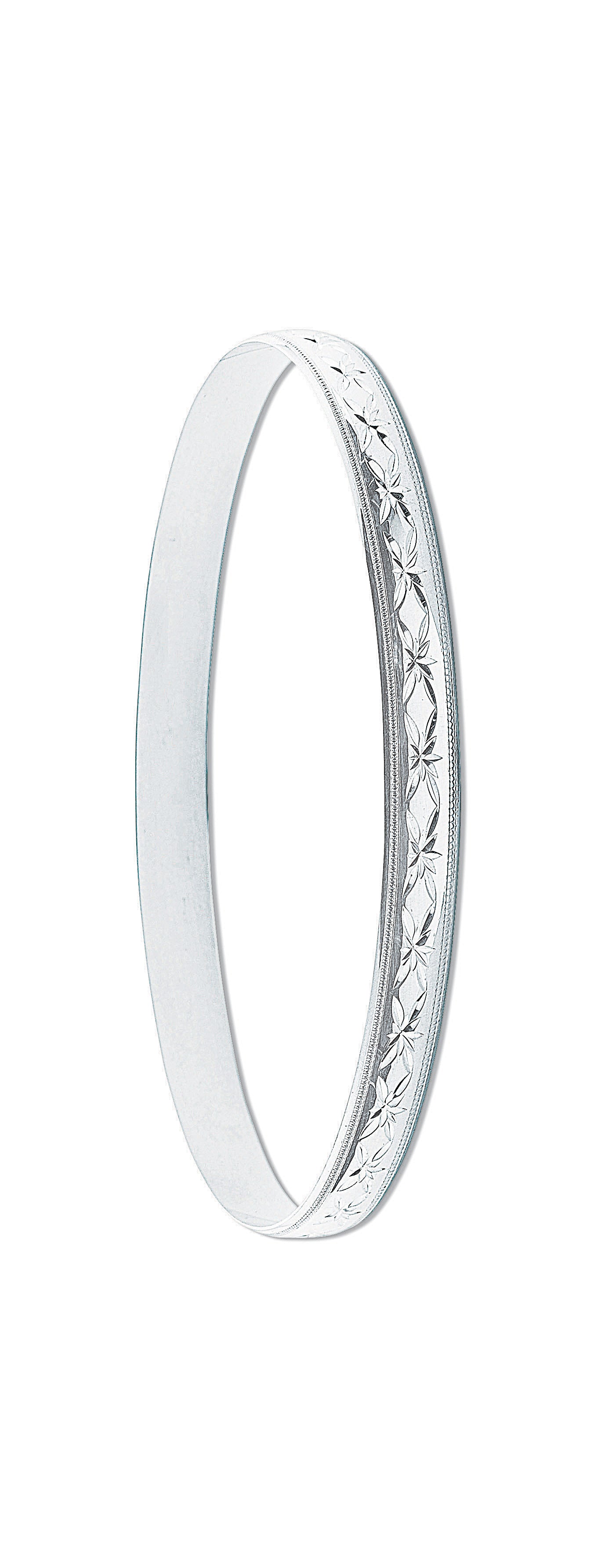 Silver 6mm D/C D-Shaped Slave Bangle
