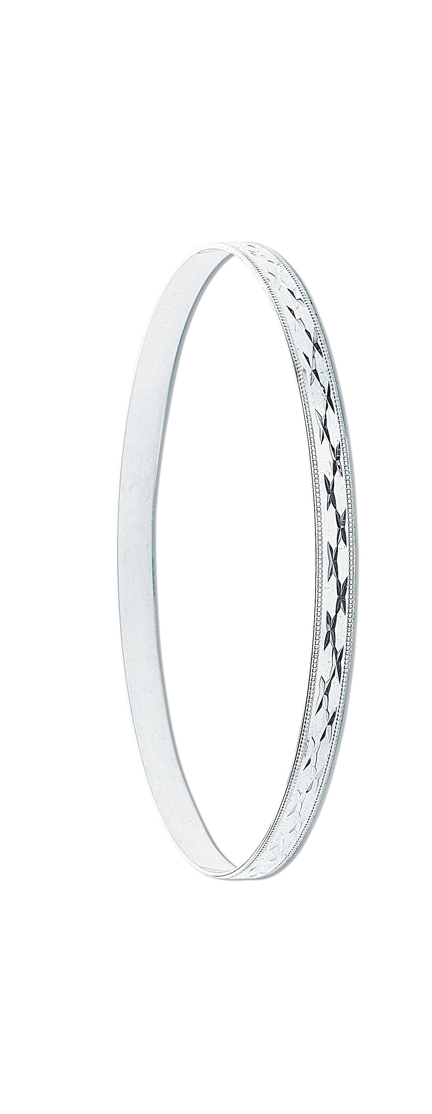 Silver 4mm D/C Slave Bangle