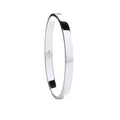 Silver Solid 6mm Oval Shaped Hinged Bangle