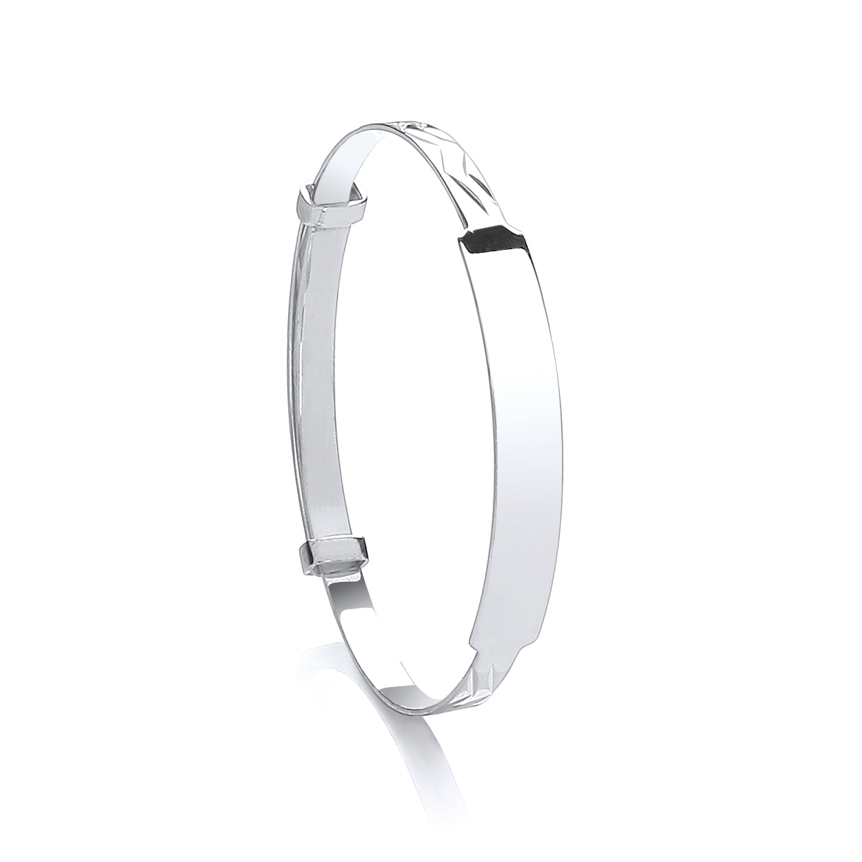 Silver Baby Expandable ID Bangle