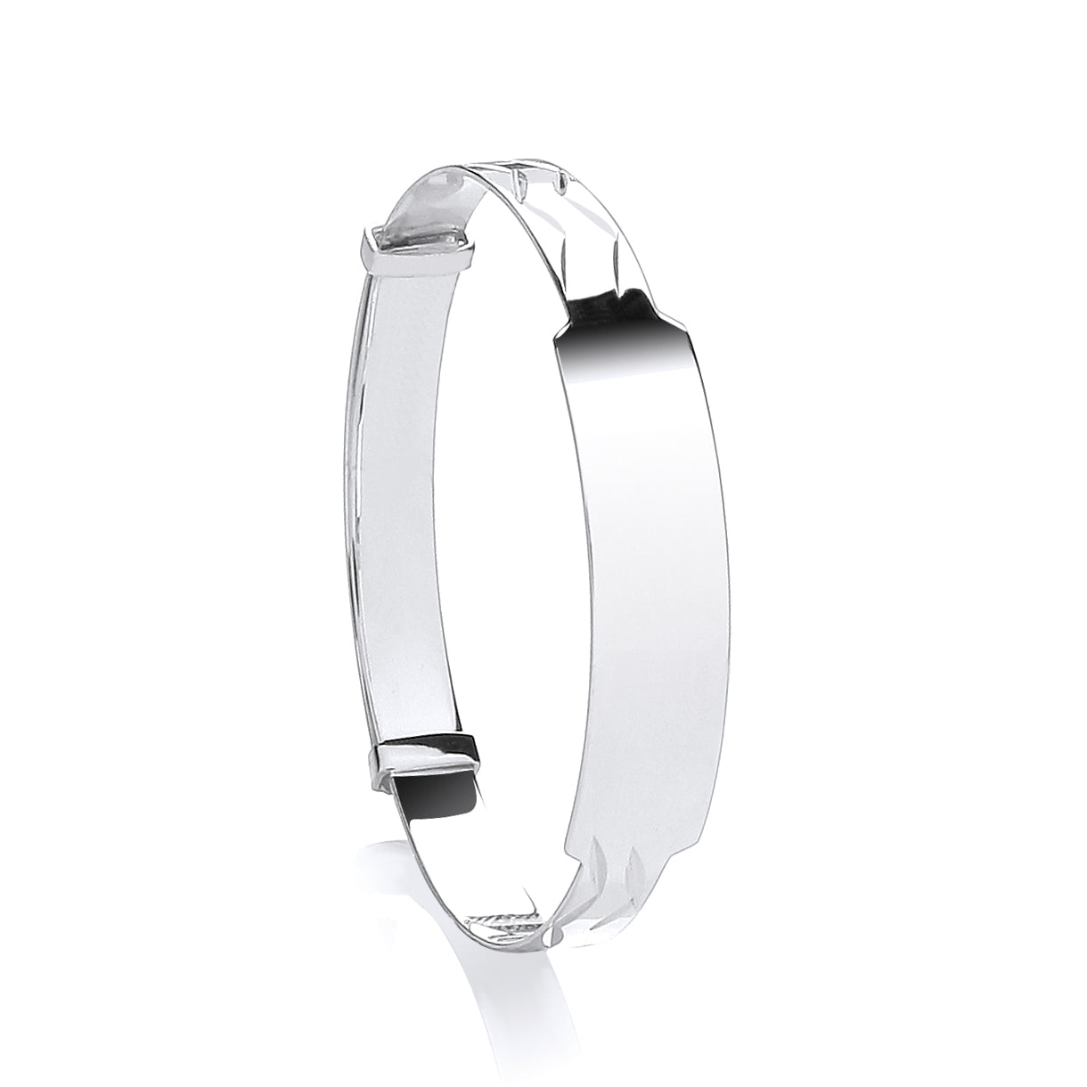 Silver Baby Expandable ID Bangle