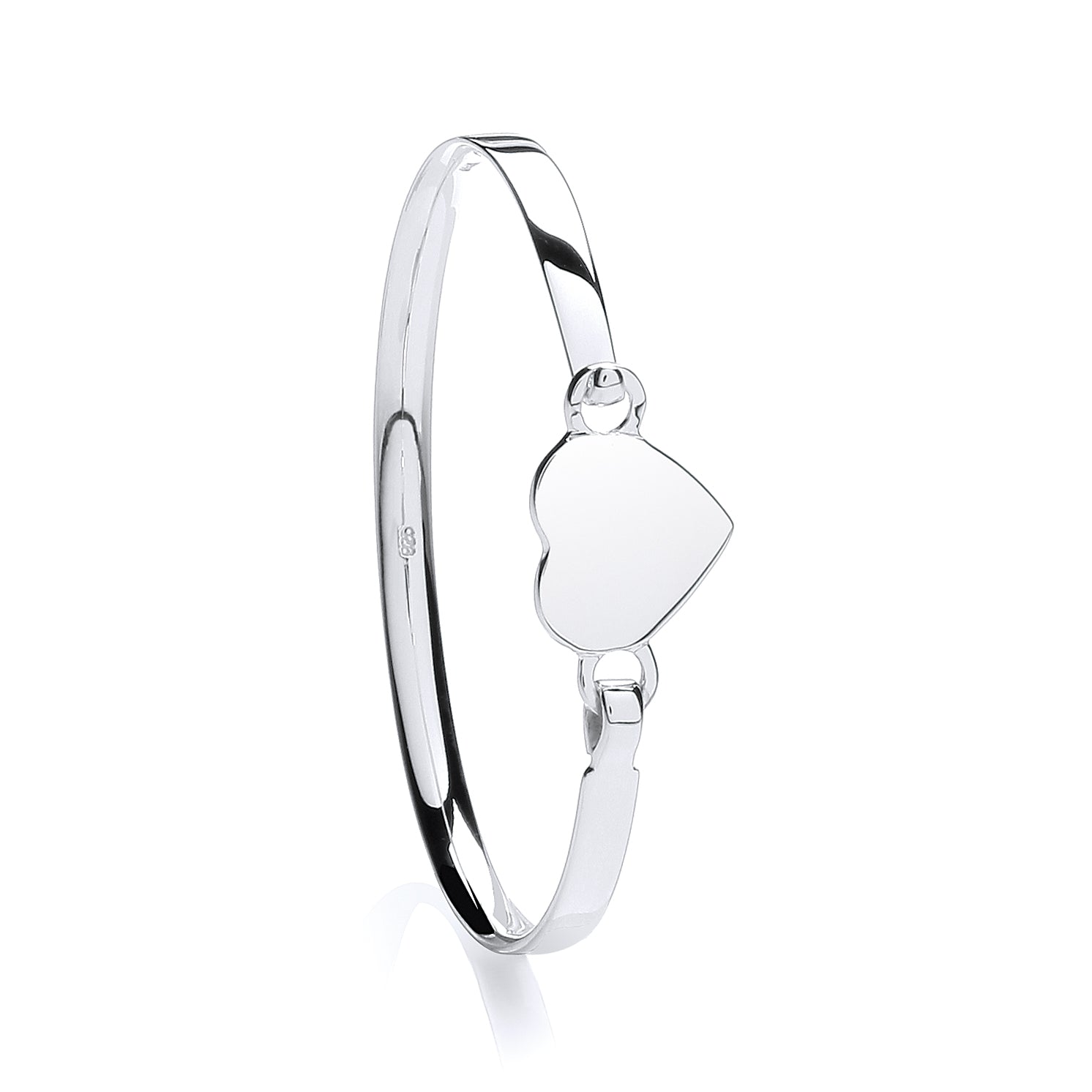 Silver Maiden Heart Bangle