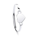 Silver Ladies Heart Bangle