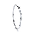 Silver Wavy Top Baby Cz Bangle
