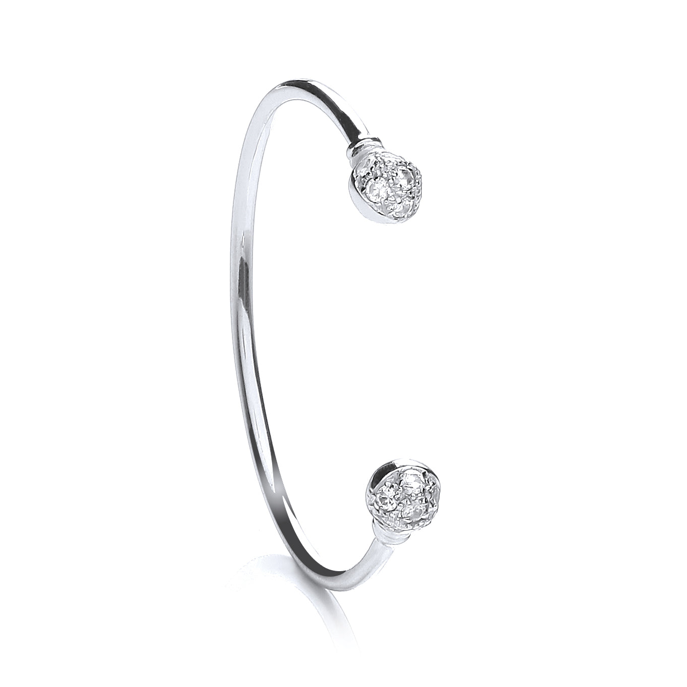 Silver Baby Cz Torque Bangle