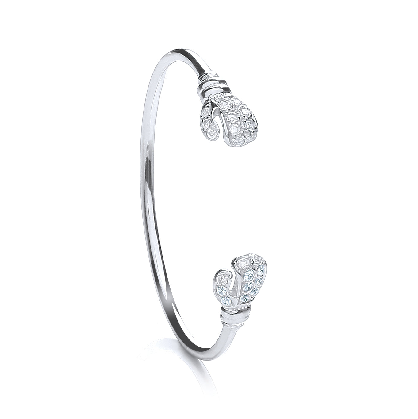 Silver Baby Cz Boxing Glove Bangle