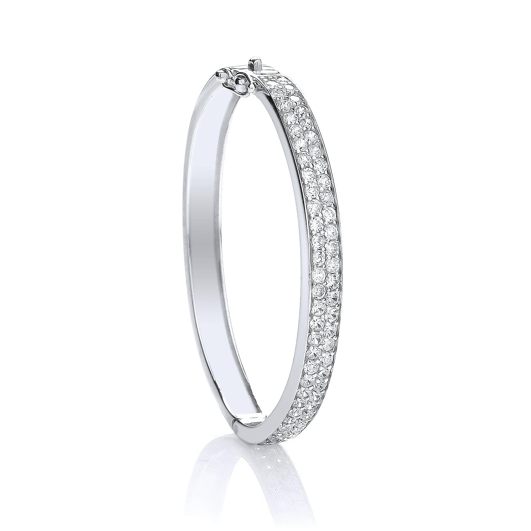 Silver Baby 2 Row Cz Bangle
